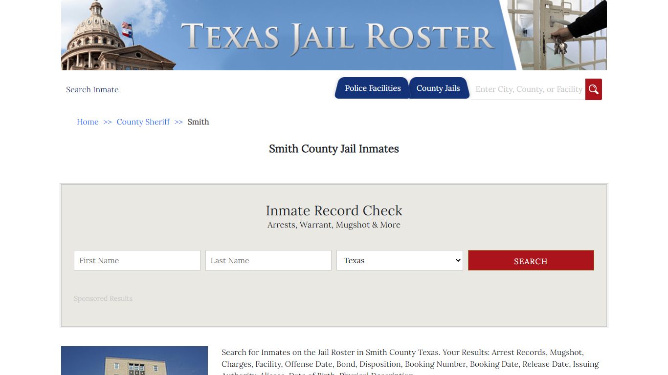 Smith County Jail Inmates - Jail Roster Search