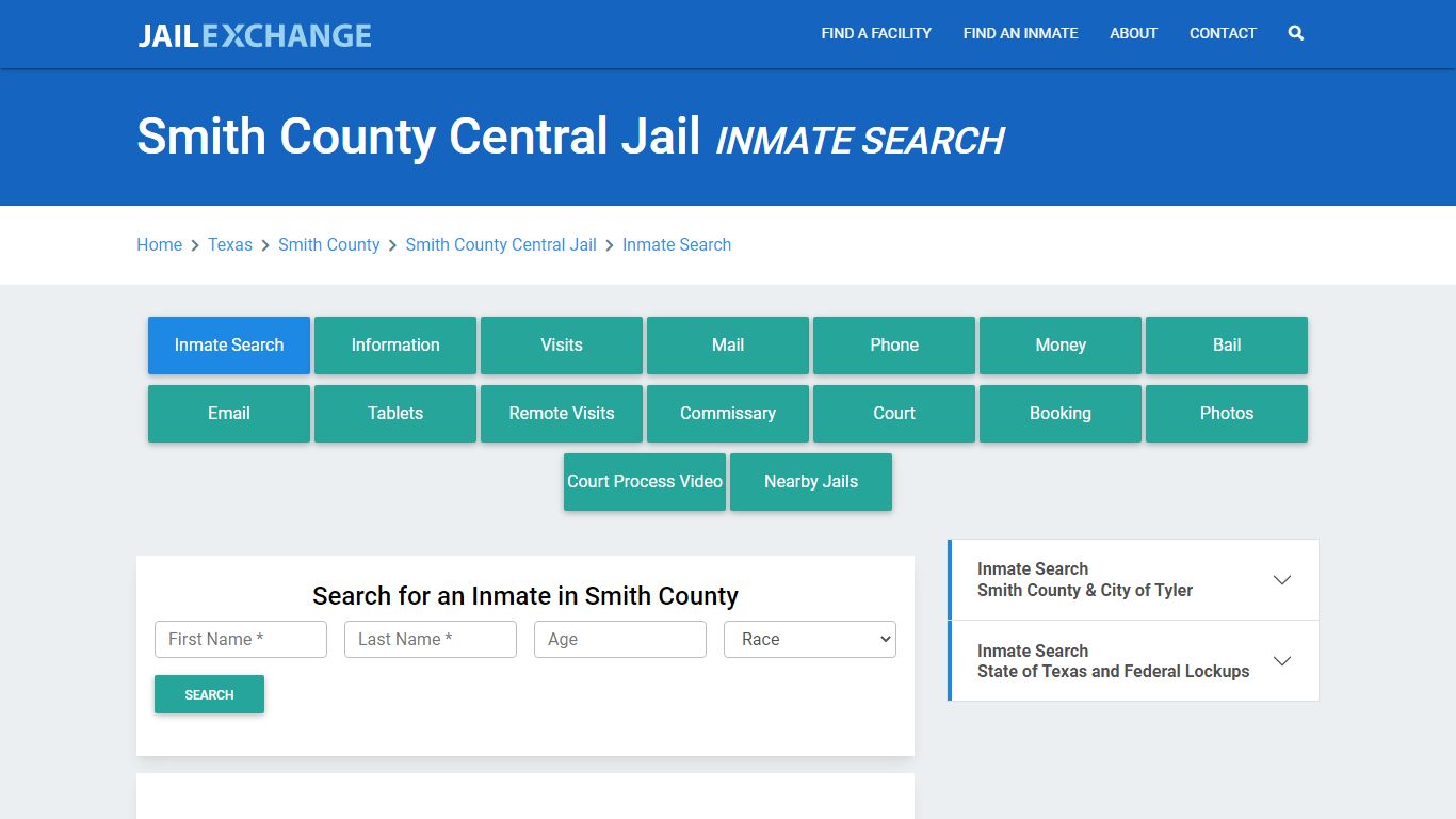 Smith County Central Jail, TX Inmate Search: Roster & Mugshots