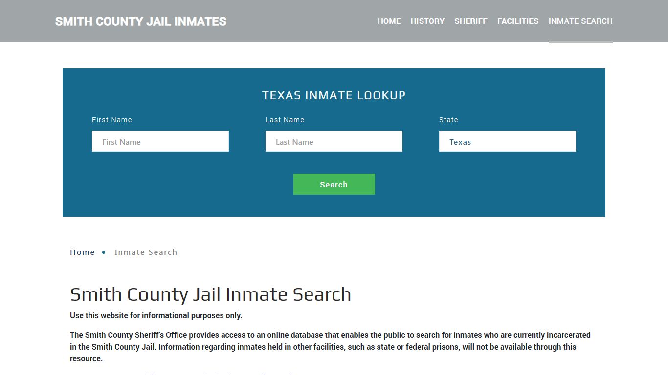 Smith County, TX Detainee Lookup