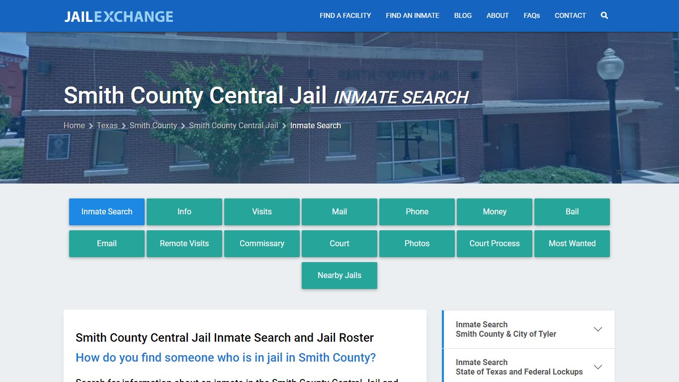Inmate Search: Roster & Mugshots - Smith County Central Jail, TX